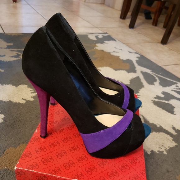 Multi color suede heels - Picture 2 of 4